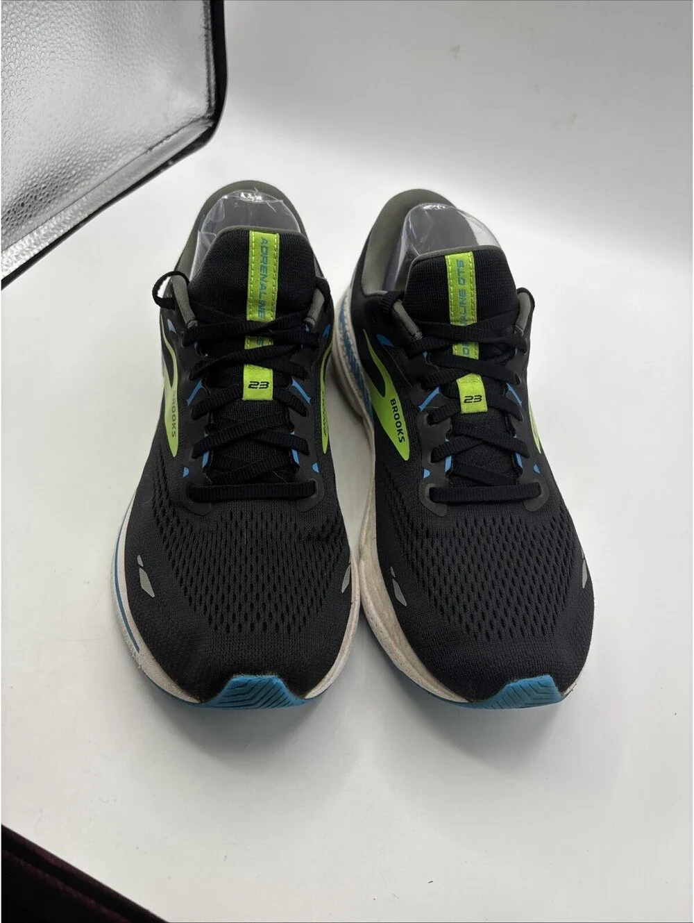 Brooks Adrenaline 23 Shoes Black Green Running Sneakers Athletic Size 9.5
